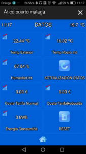 Datos de climatizacion , incluida pantalla de control de humedad , y punto de rocio